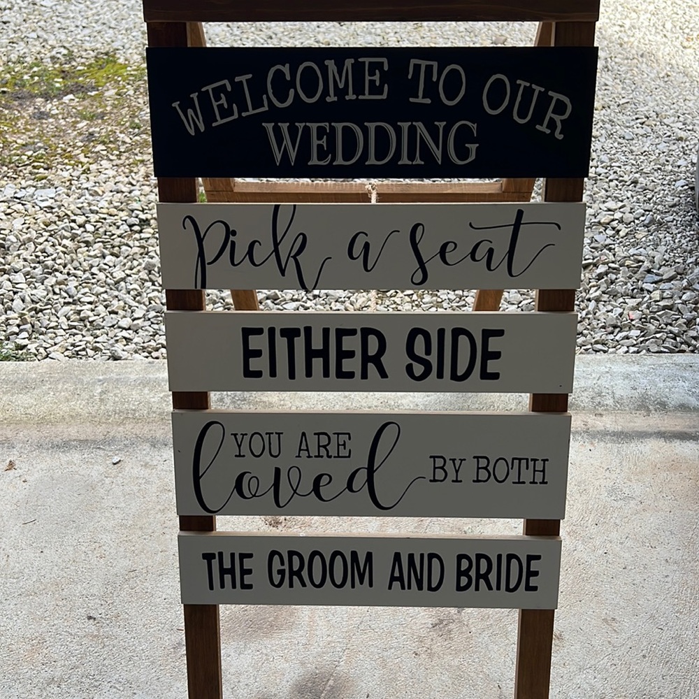 Wedding seating sign